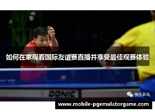 如何在家观看国际友谊赛直播并享受最佳观赛体验