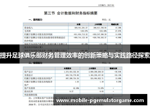 提升足球俱乐部财务管理效率的创新策略与实践路径探索