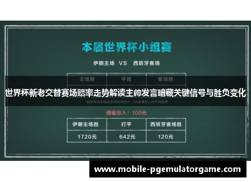 世界杯新老交替赛场赔率走势解读主帅发言暗藏关键信号与胜负变化